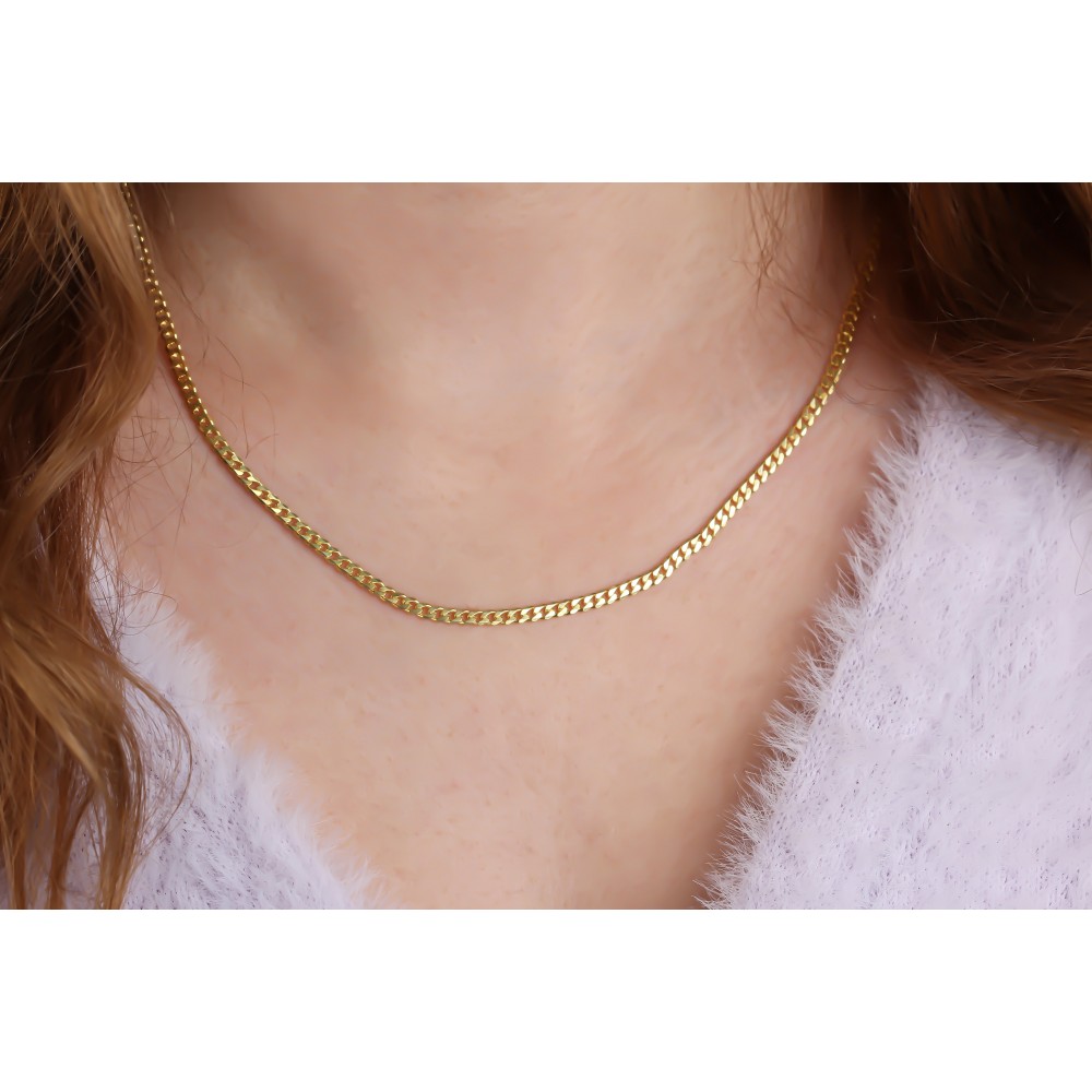 Glorria 925k Sterling Silver Curb Chain Necklace