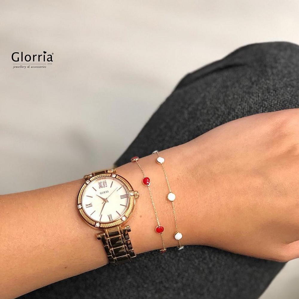 Glorria 14k Solid Gold Red Pave Bracelet