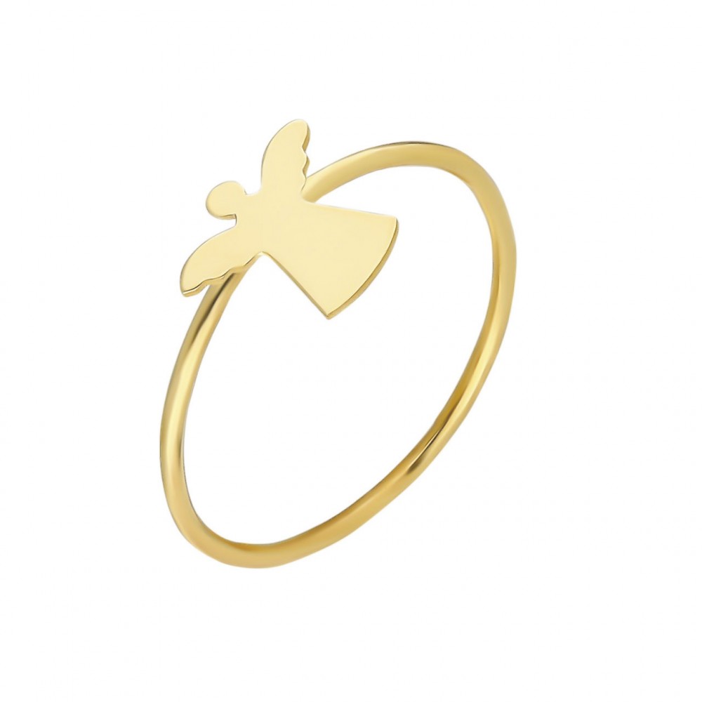 Glorria 14k Solid Gold Angel Ring