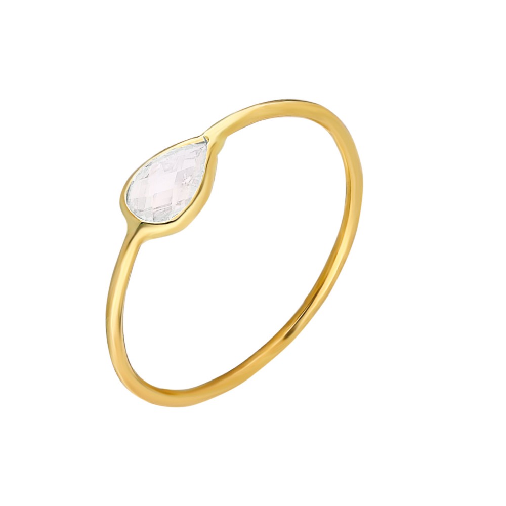 Glorria 14k Solid Gold White Pave Ring