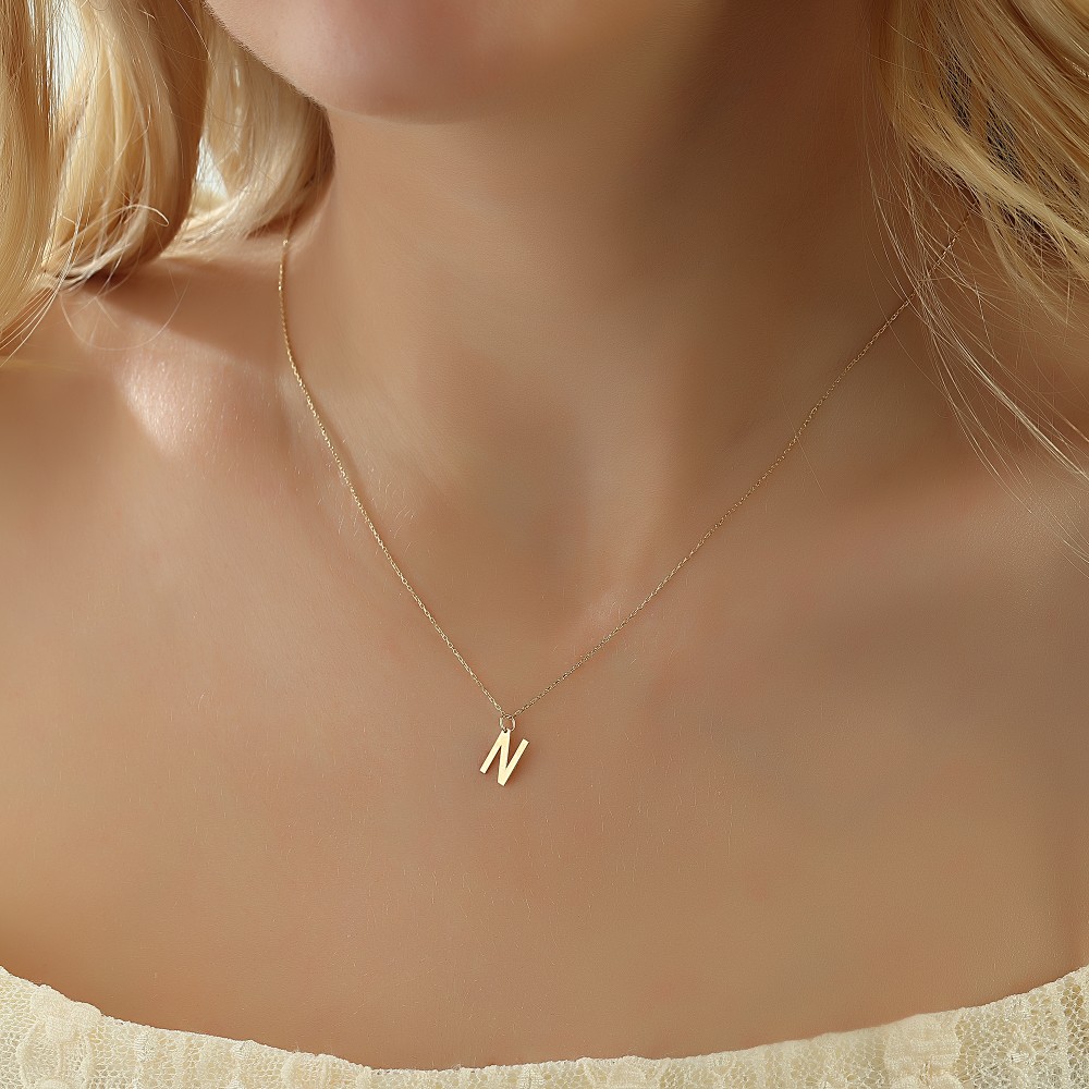 14K Gold Plated Initial Necklace for Men Women Square Letter Pendant  Necklace Jewelry Birthday Anniversary Mother's Day Father's Day Gifts Letter  N Pendant - Walmart.com