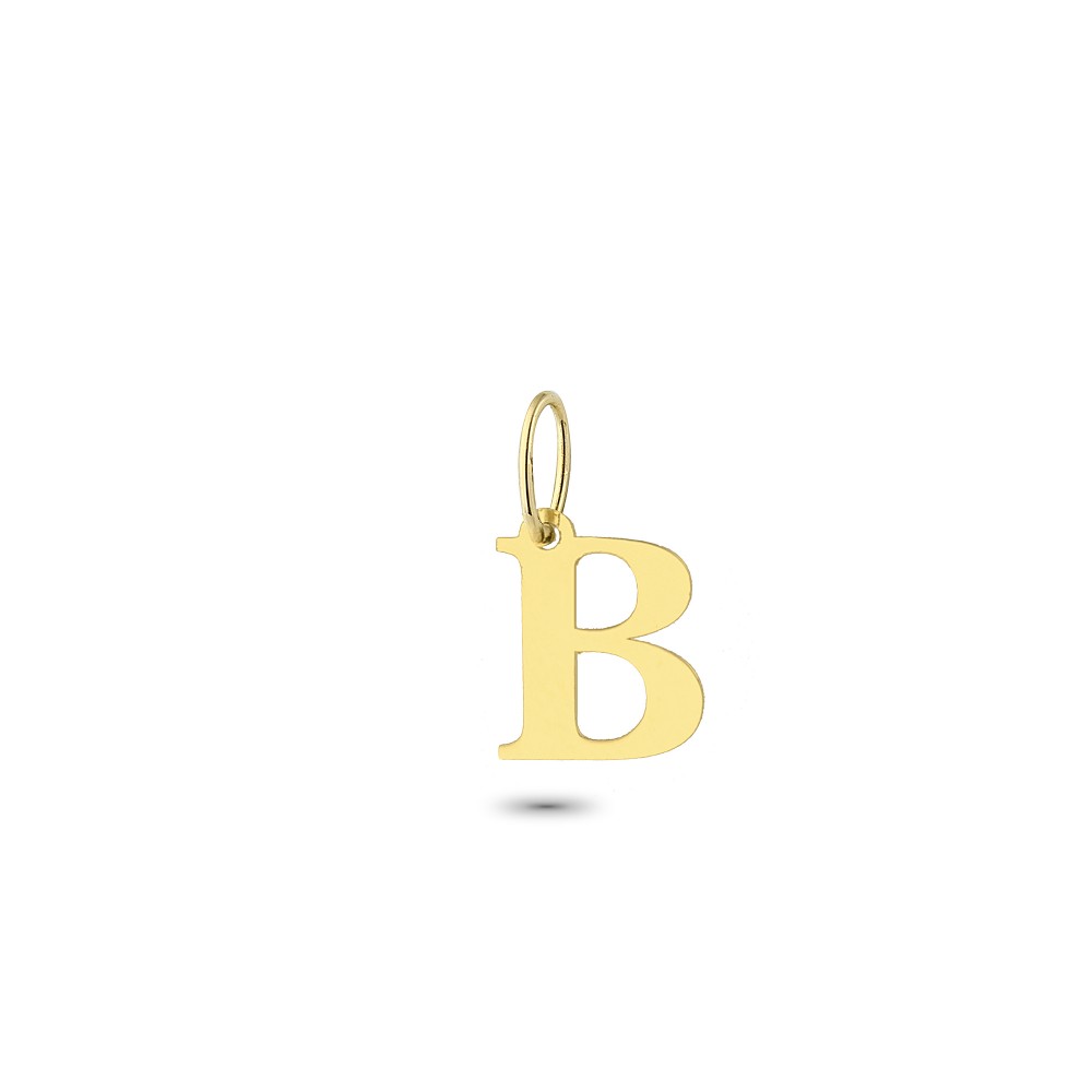 Glorria 14k Solid Gold Letter B Pendant