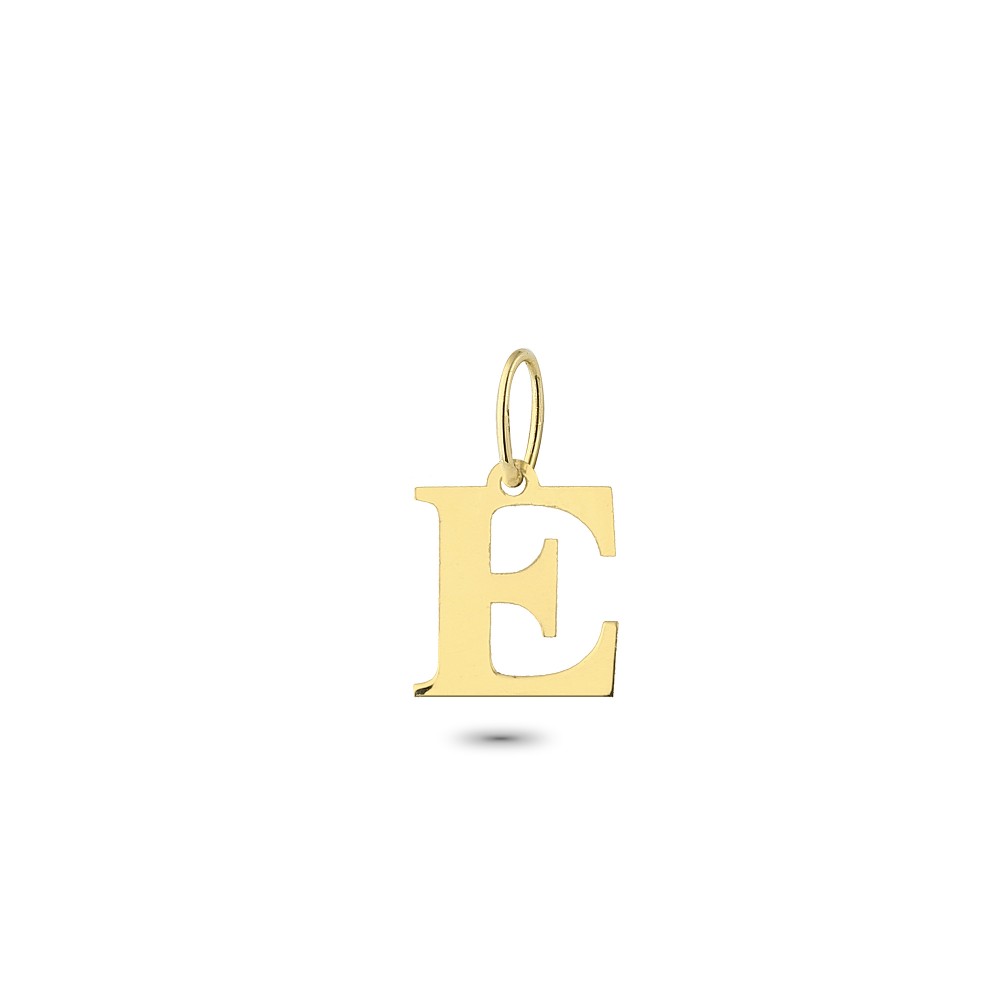 Glorria 14k Solid Gold Letter E Pendant