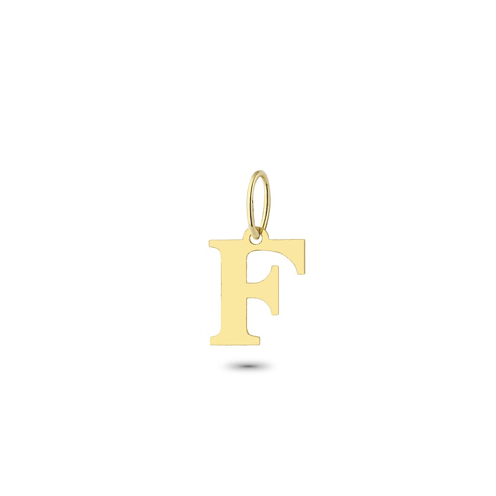 Glorria 14k Solid Gold Letter F Pendant